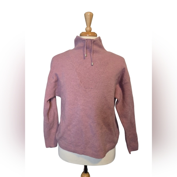 H Halston 100% Extra Fine Merino Wool Cowl Neck Boxy Fit Sweater Cozy Size XL - Picture 1 of 8